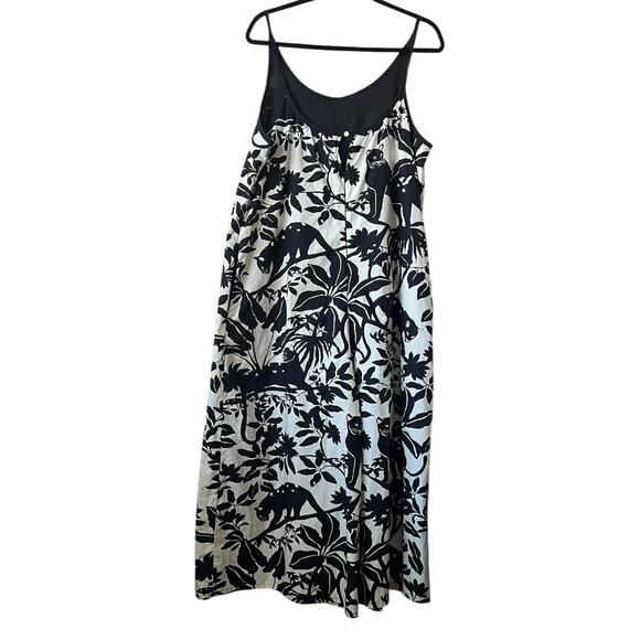 Maeve Chrysanthemum Floral Animal Print Wide Leg Jumpsuit Size L - Picture 3 of 16